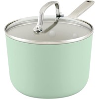 KitchenAid olla cerámica anodizada dura 3 qt / 2.8 l con tapa | Pistacho