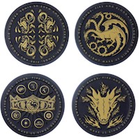 Paladone House of the Dragon, set 4 posavasos metálicos