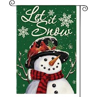 Avoin bandera de jardín navideña Colorlife "Que nieve", 30 x 45 cm | Verde