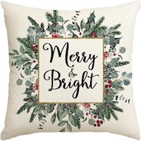 Avoin funda de cojín con diseño de eucalipto y muérdago, 45 x 45 cm | Verde