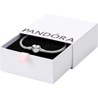 Pandora Moments pulsera cadena serpiente cierre corazón 18 cm | Plata