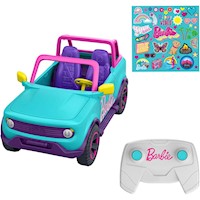 Hot Wheels SUV Barbie RC para 2 muñecas incluye calcomanías y accesorios