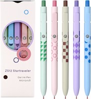 UIXJODO LAPICEROS DE GEL, 5 LTINTA NEGRA PARA MUJER, AGARRE DE SILICONA