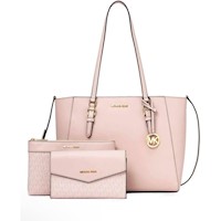 MICHAEL KORS Charlotte Bolso bandolera grande 3 en 1 de cuero | Rosado