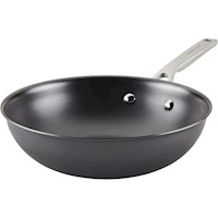 KitchenAid Nitro sartén para freír acero 10 in / 25 cm, mango inox | Negro