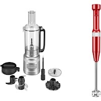 KitchenAid, procesador 9 qt / 8.5 L + batidora de mano velocidad variable | Rojo