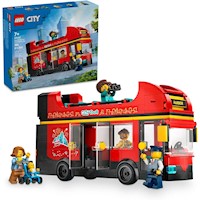 Lego City Autobús turístico rojo de dos pisos con 5 personajes