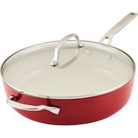 KitchenAid sartén cerámica anodizada dura 5 qt / 4.7 l con tapa | Rojo imperio