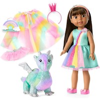 AMERICAN GIRL Welliewishers Ashlyn muñeca 14,5"/37 cm con dragona y accesorios