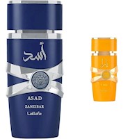 Lattafa Asad Zanzibar Hombre + Yara Tous Mujer – Eau de Parfum | 100 ml c/u