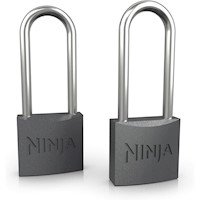 Ninja candados Frostvault, 2 piezas de acero endurecido, alta resistencia | Plateado