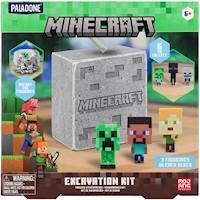Paladone Minecraft, kit de excavación con tres personajes icónicos
