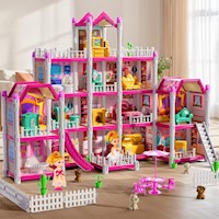 Casa de Muñecas TEMI con accesorios y muebles Doll House