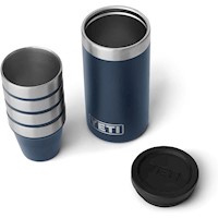 YETI Rambler Juego de 4 vasos de chupito con estuche de transporte color azul marino