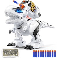 Ruko 8809 dinosaurio T-Rex recargable con sonido, luces y control remoto | Blanco/Negro