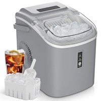 EUHOMY IM-18G Máquina de Hielo de Encimera con Asa 26.5 lb/24h | Gris