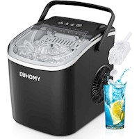EUHOMY IM-06D-02X-VC Máquina de Hielo Portátil 26.4 lb/24h | Negro Oscuro