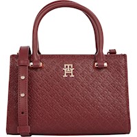 TOMMY HILFIGER | MINI BOLSO TOTE CON MONOGRAMA Y CORREA CROSSBODY REMOVIBLE