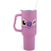Disney | Vaso de viaje de acero inoxidable con asa con diseño de Lilo & Stitch