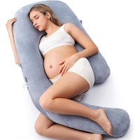 MOMCOZY | ALMOHADA U PRO DE EMBARAZO CON SOPORTE AJUSTABLE