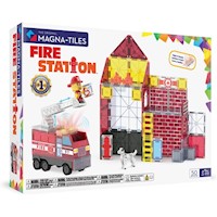 MAGNA-TILES - Estación de bomberos 50-piezas set de construcción magnético