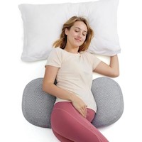 ALMOHADA DE EMBARAZO PORTATIL MOMCOZY SOPORTE W | GRIS