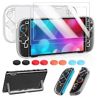 Carcasa Transparente para Nintendo Switch 2 con Tapas de Joysticks | Transparente