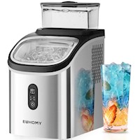 EUHOMY IM005 Máquina de Hielo con Tanque de Agua Externo 34 lb/24h | Plateado