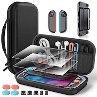 Kit de Accesorios conFunda Slim + 2 Protectores + 4 Agarres de Pulgar Para Nintendo Switch 2 | Negro