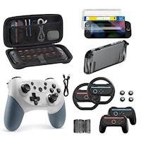 Kit de Accesorios 16 en 1 Para Nintendo Switch 2 | Blanco y Gris