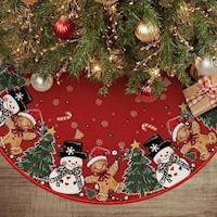 Avoin falda para árbol de Navidad de muñeco de jengibre, 91 cm | Rojo