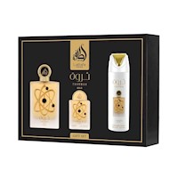 SET DE PERFUME LATTAFA PRIDE THARWAH GOLD EDP 3 PZS UNISEX