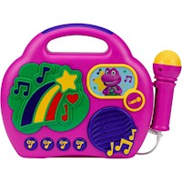 eKids Barney micrófono de karaoke infantil con radiocasete y música integrada
