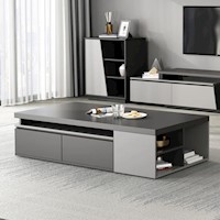 Mesa de Centro Moderna Extensible Beberly color Negro/Gris Tu Mesita