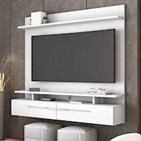 Mueble completo para TV flotante 2 cajones Argos color Blanco Tu Mesita