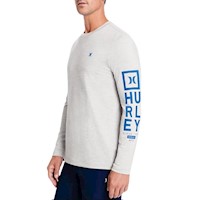 Licra o Polo De Surf Hurley RashGuard Hombre Manga Larga - Gris
