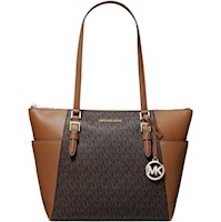 Cartera Tote de Cuero Michael Kors Charlotte - Marron