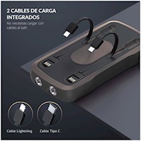 Solar Power Bank 30000 mAh Cargador Portátil Carga Rápida PB224 4 en 1 Linterna
