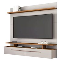 Mueble completo para TV flotante 2 cajones Argos color Blanco/Duna Tu Mesita