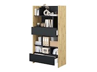 Estante Moderno Manhatan color Duna/Negro Tu Mesita 2 cajones
