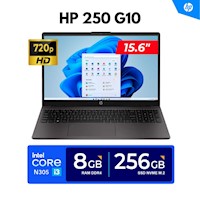 LAPTOP HP 250 G10 / 15.6" HD, LED / Core i3-N305 3.80GHz/ 8GB DDR4, 256GB SSD FREEDOS