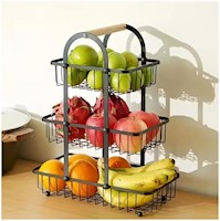 Organizador Frutero Verdulero Multiusos de 3 Niveles de Acero al Carbono