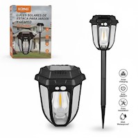 Lámpara con Panel Solar Tipo Estaca LE-LT0021 Impermeable Sensor Movimiento