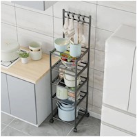 Estante Organizador de Cocina Multiusos con Ruedas 5 Niveles 152x42x34cm
