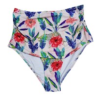 Bañador Retro Bikini Inferior Tiro alto Jaguar Flores Mujer Talla S