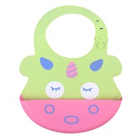 Babero unicornio con bolsillo atrapa comida para bebe