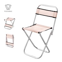 Silla Plegable para Playa Camping Jardín 2 en 1 Crema JD3