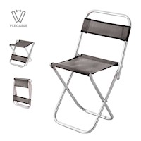 Silla Plegable para Playa Camping Jardín 2 en 1 Gris JD3