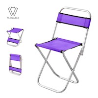 Silla Plegable para Playa Camping Jardín 2 en 1 Morado JD3