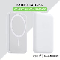 Batería externa 10000 mah para iphone tipo magsafe inalámbrico, blanco